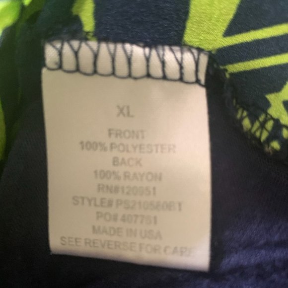 PINK ROSE GREEN/NAVY TIE FRONT TOP XL-EUC - Picture 4 of 4